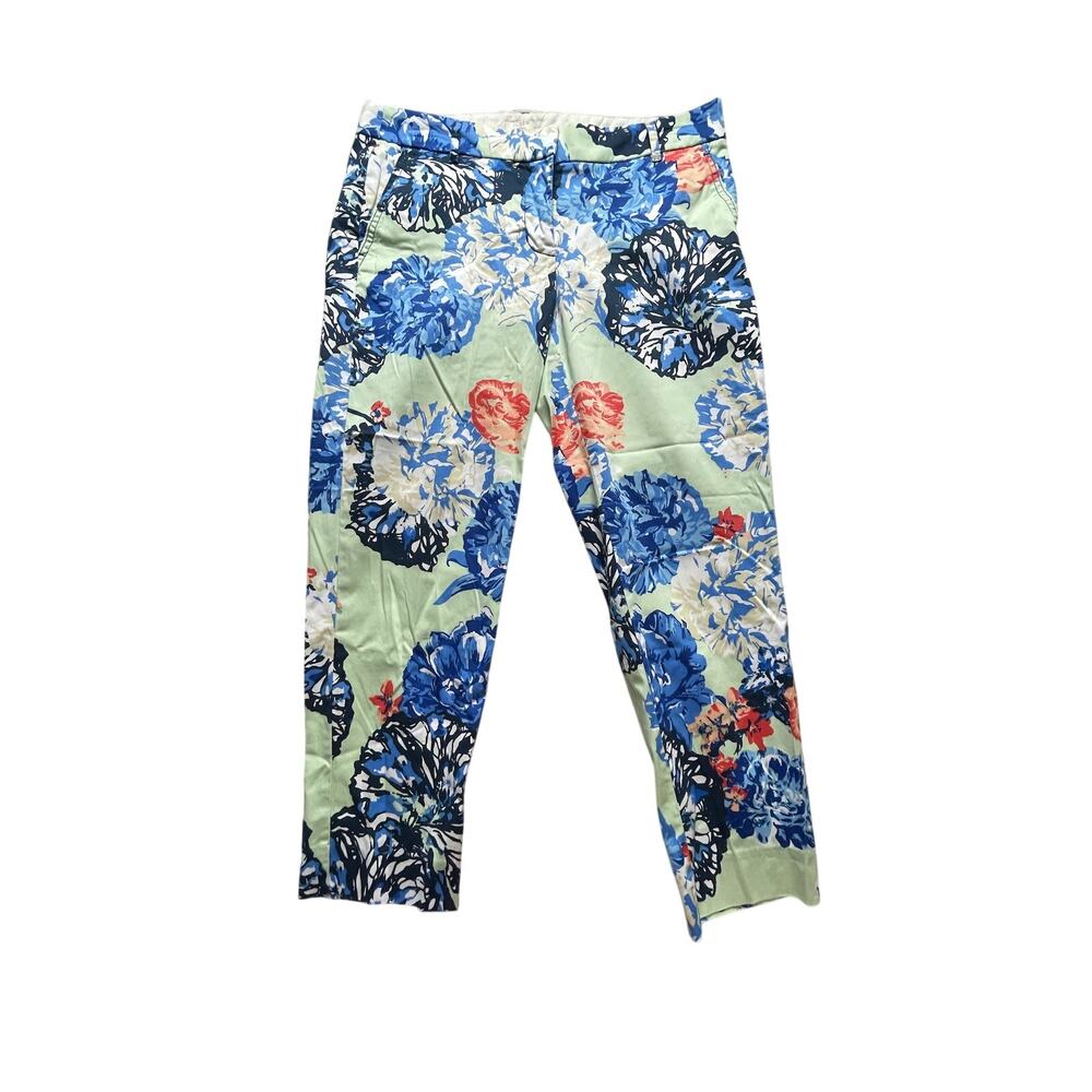 J.Crew Women’s Floral Cropped Pants Size 8 Boho Cottagecore Artsy Whimsical EUC